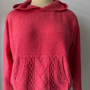 CAbi Sidekick Hoodie #4473 Pink Frost Knit Sweater-L